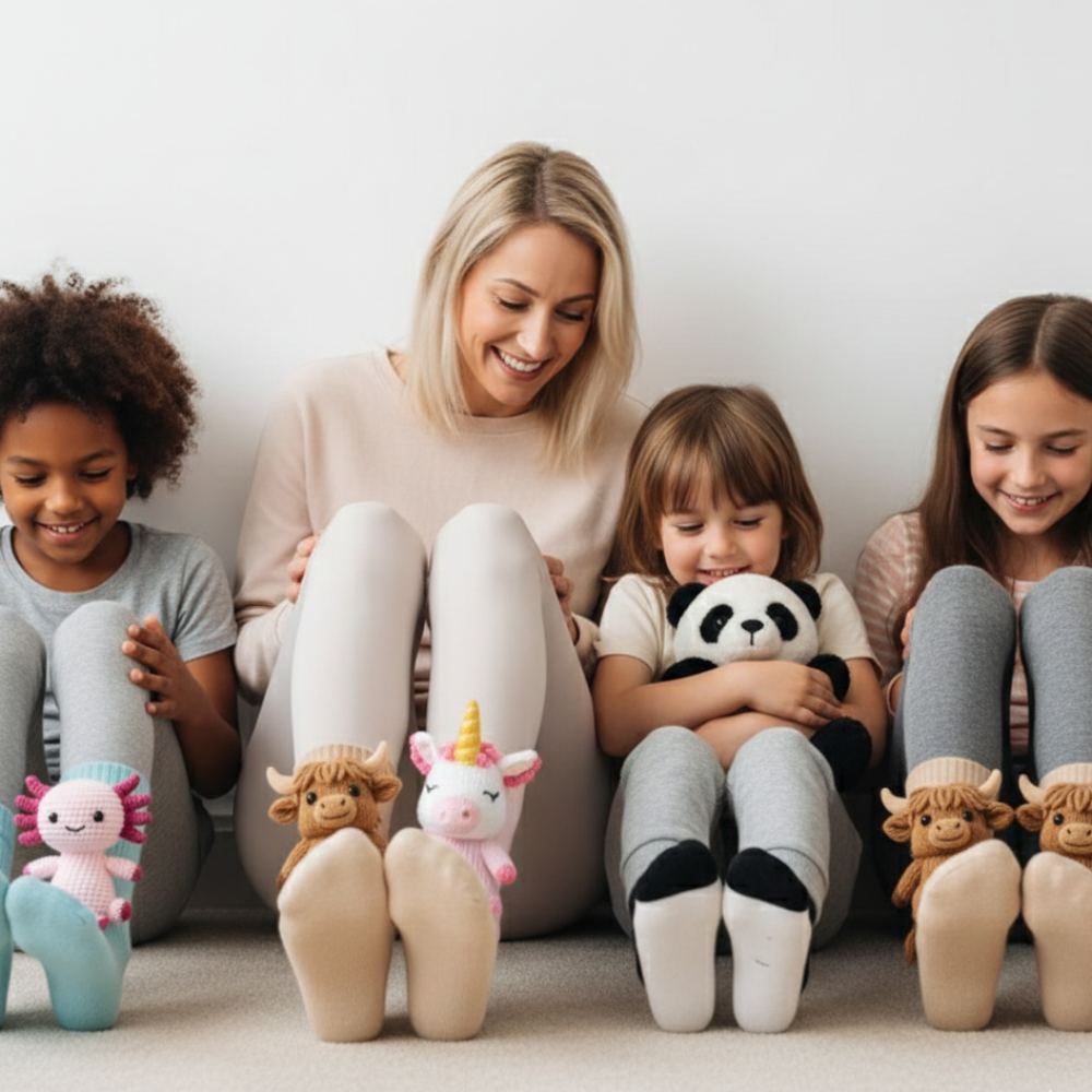 Cozy Animal Knitted Socks Plush Winter Slipper Socks