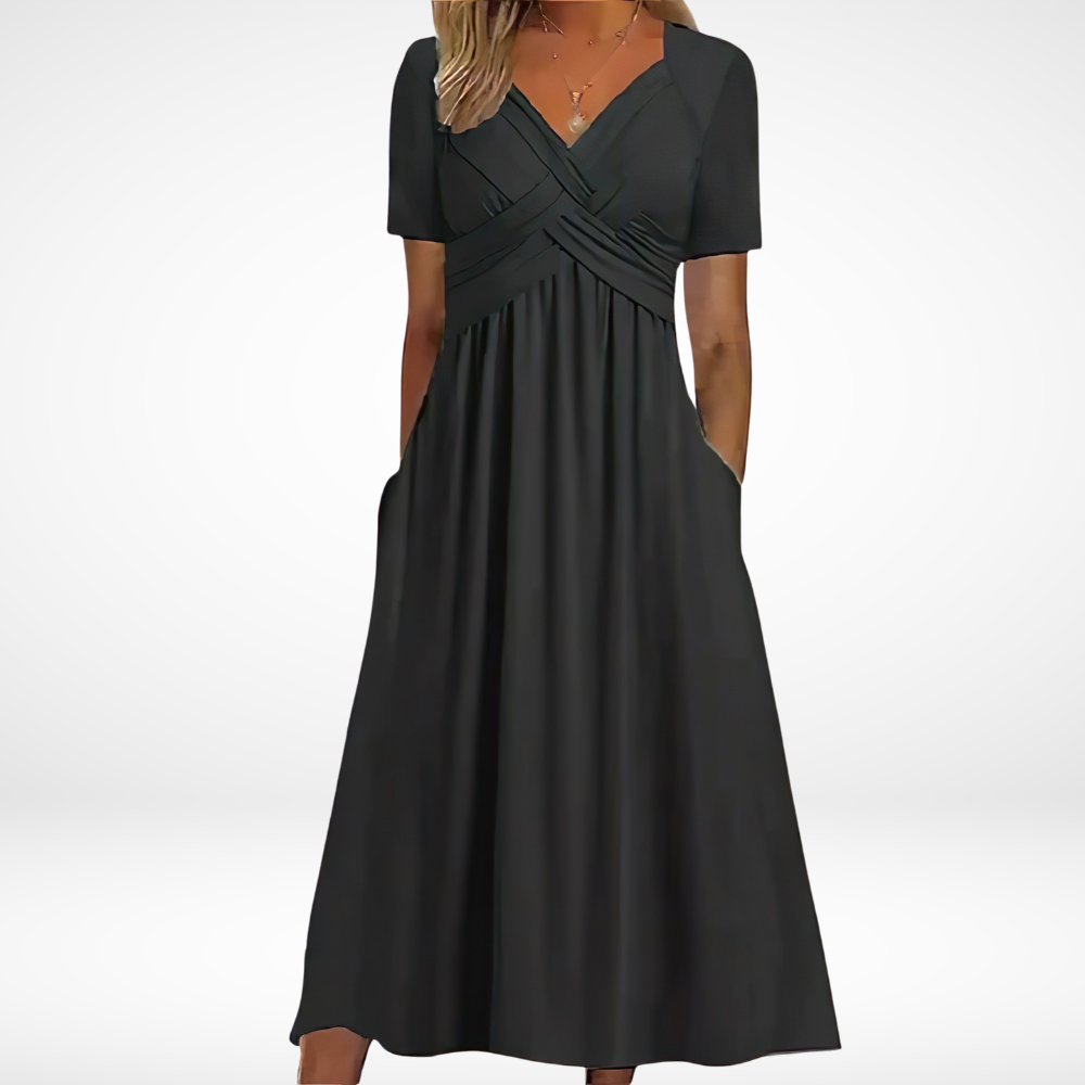 Women's Casual Summer Workwear Dress | Short Sleeve Midi
