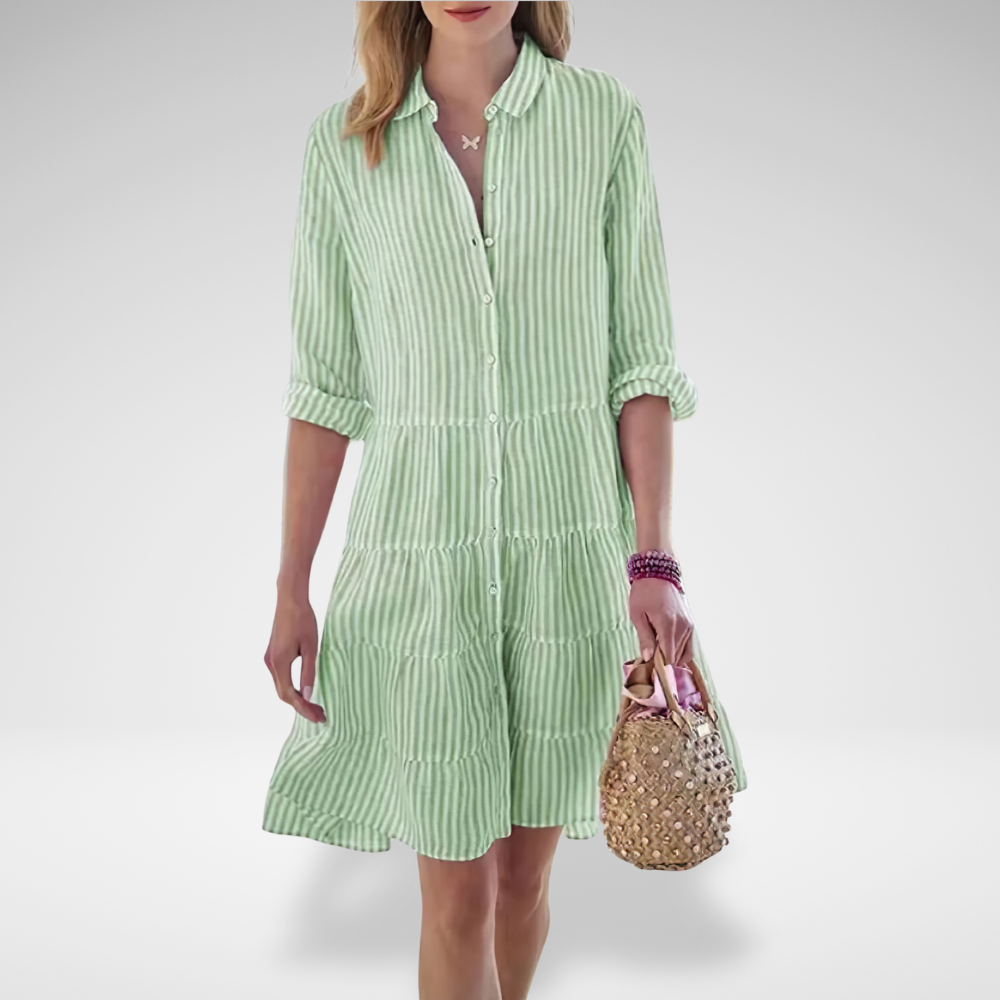 Women's Casual Striped Summer Shirt Dress | Short Mini