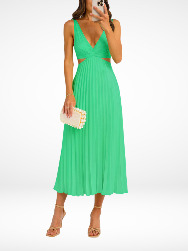 Women's Formal Summer Cocktail Dress | Sleeveless Midi