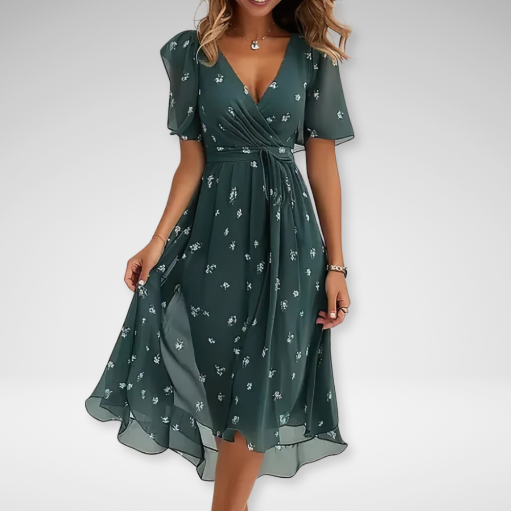 Women's Floral Summer Wrap Dress | Casual, Midi