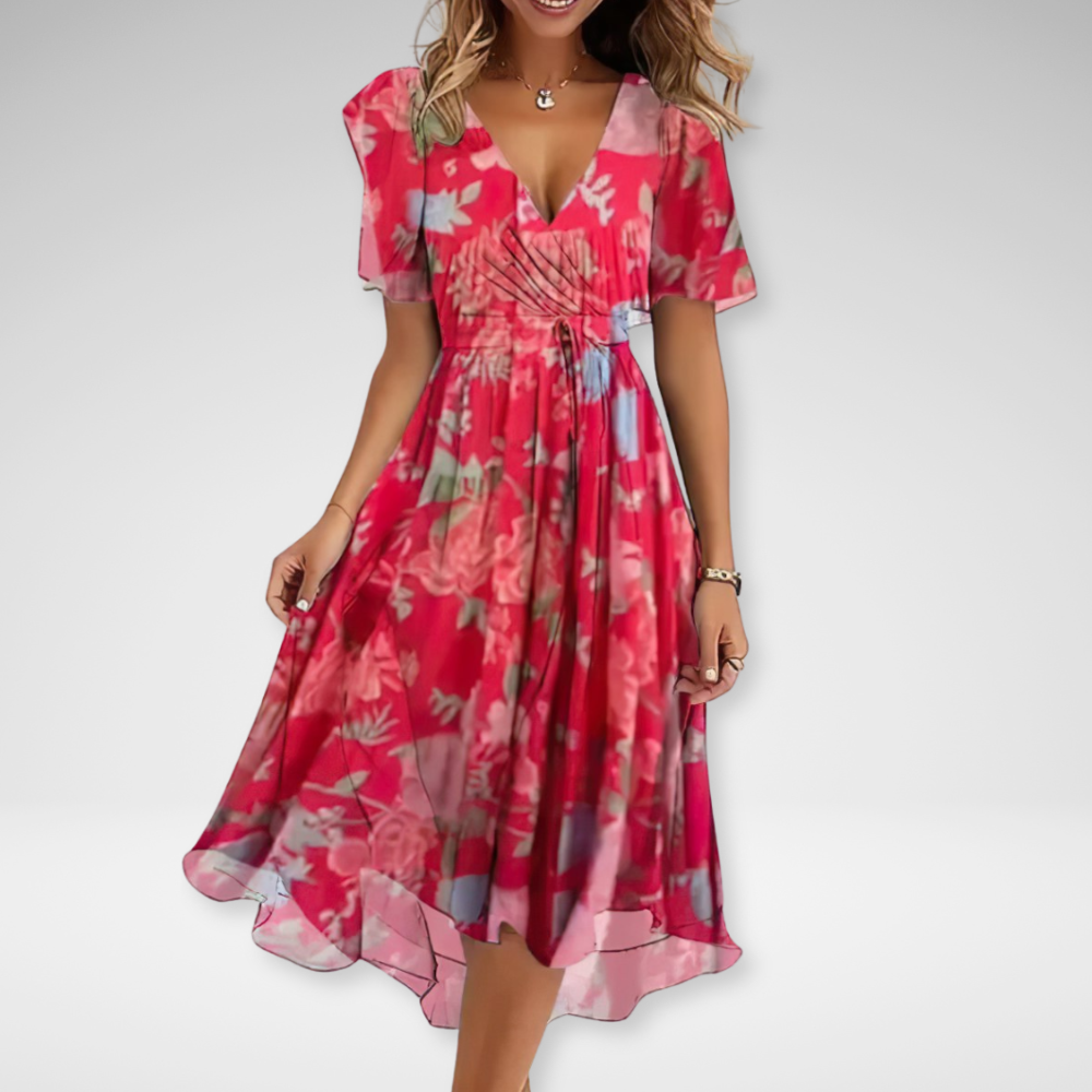 Women's Floral Summer Wrap Dress | Casual, Midi