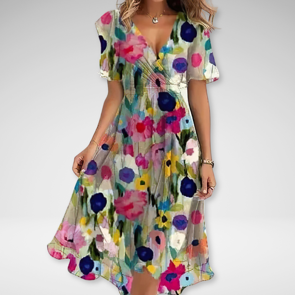 Women's Floral Summer Wrap Dress | Casual, Midi