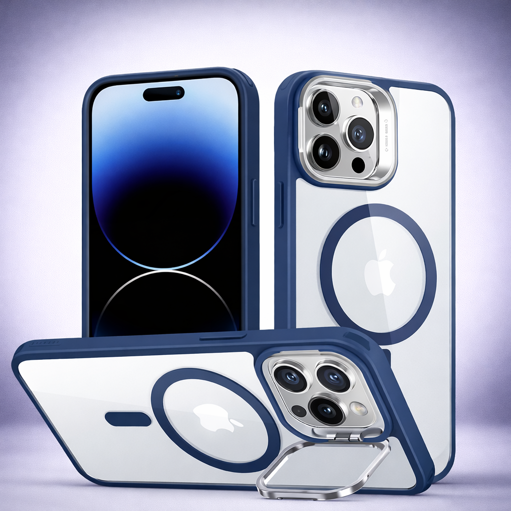 Phone Case Magnetic Clear Stand Shockproof Protective Cover