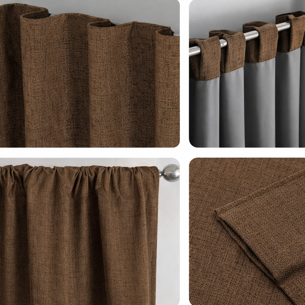 Blackout Curtains Thermal Insulated Faux Linen Window Drapes