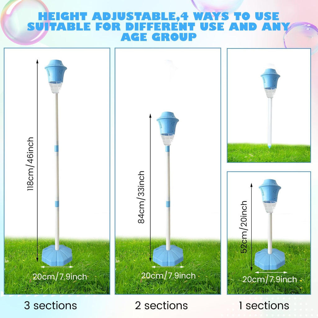 Bubble Machine Torch with LED Lights Music and Rechargeable Battery 4