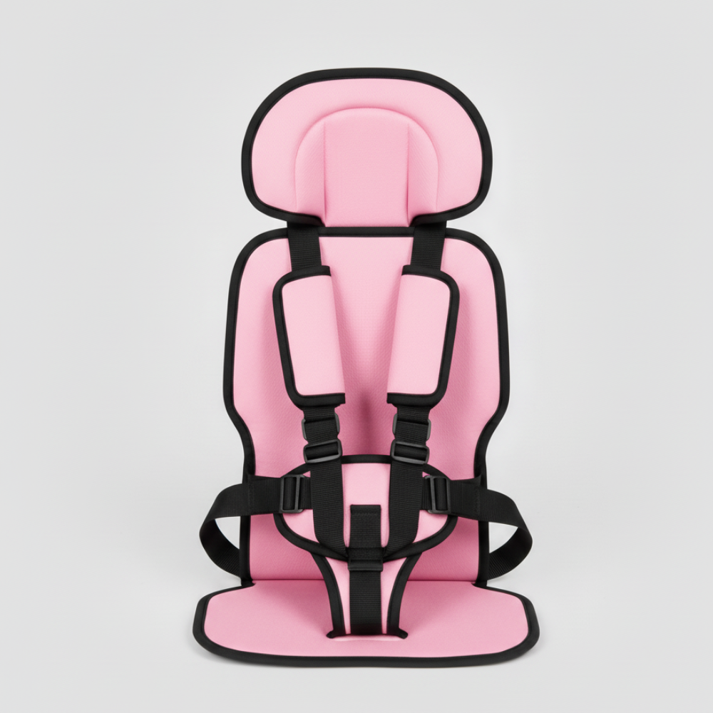 Child Car Booster Seat with Harness – Portable Foldable Travel Safety Seat