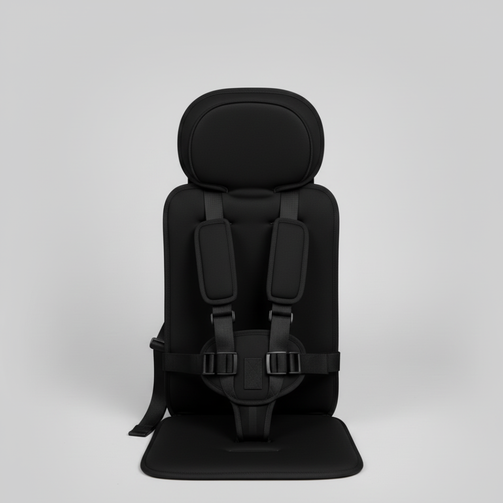 Child Car Booster Seat with Harness – Portable Foldable Travel Safety Seat
