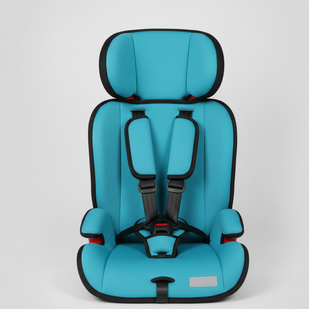Child Car Booster Seat with Harness – Portable Foldable Travel Safety Seat