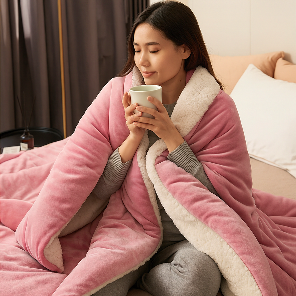 Fleece Duvet Cover Set Warm Velvet Bedding Ultra Soft Cozy Comfort