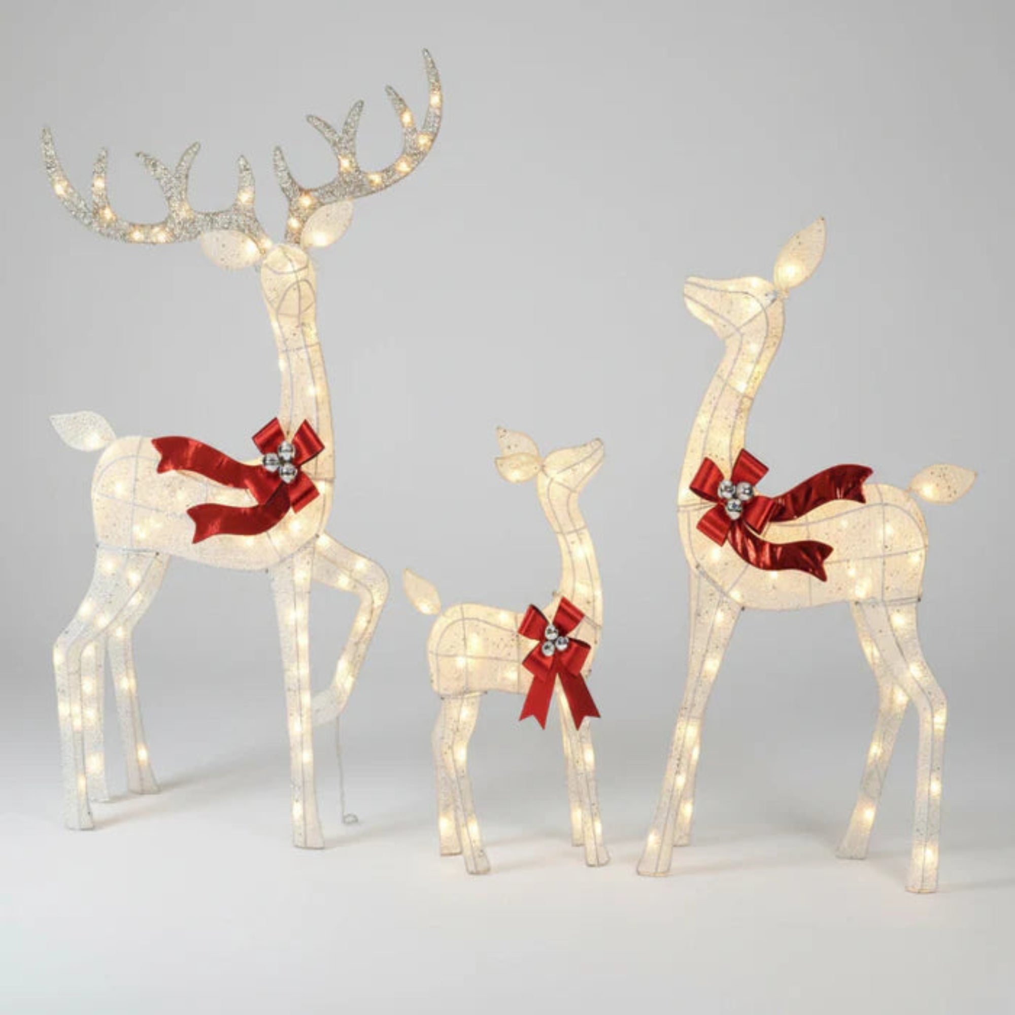 Christmas Deer Family Outdoor Decorations Lighted Waterproof Reindeer