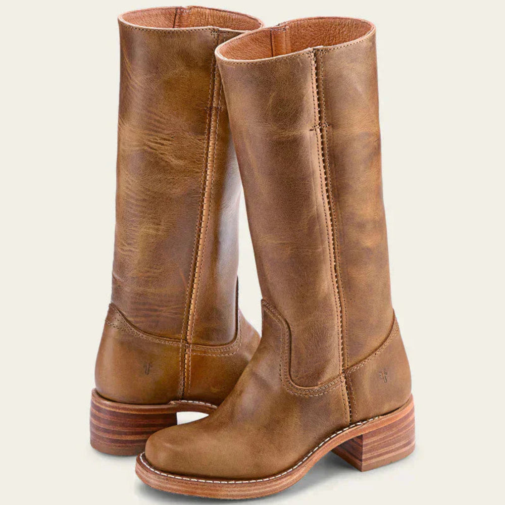 Classic Black Women's Block Heel Boots Durable PU Leather Design 0