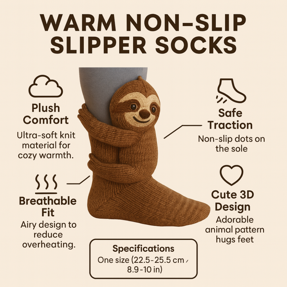 Cozy Animal Knitted Socks Plush Winter Slipper Socks