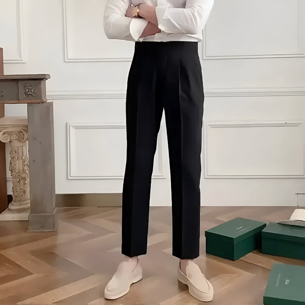 Men’s Tailored Workwear Pants Trousers | High Waist Pleated
