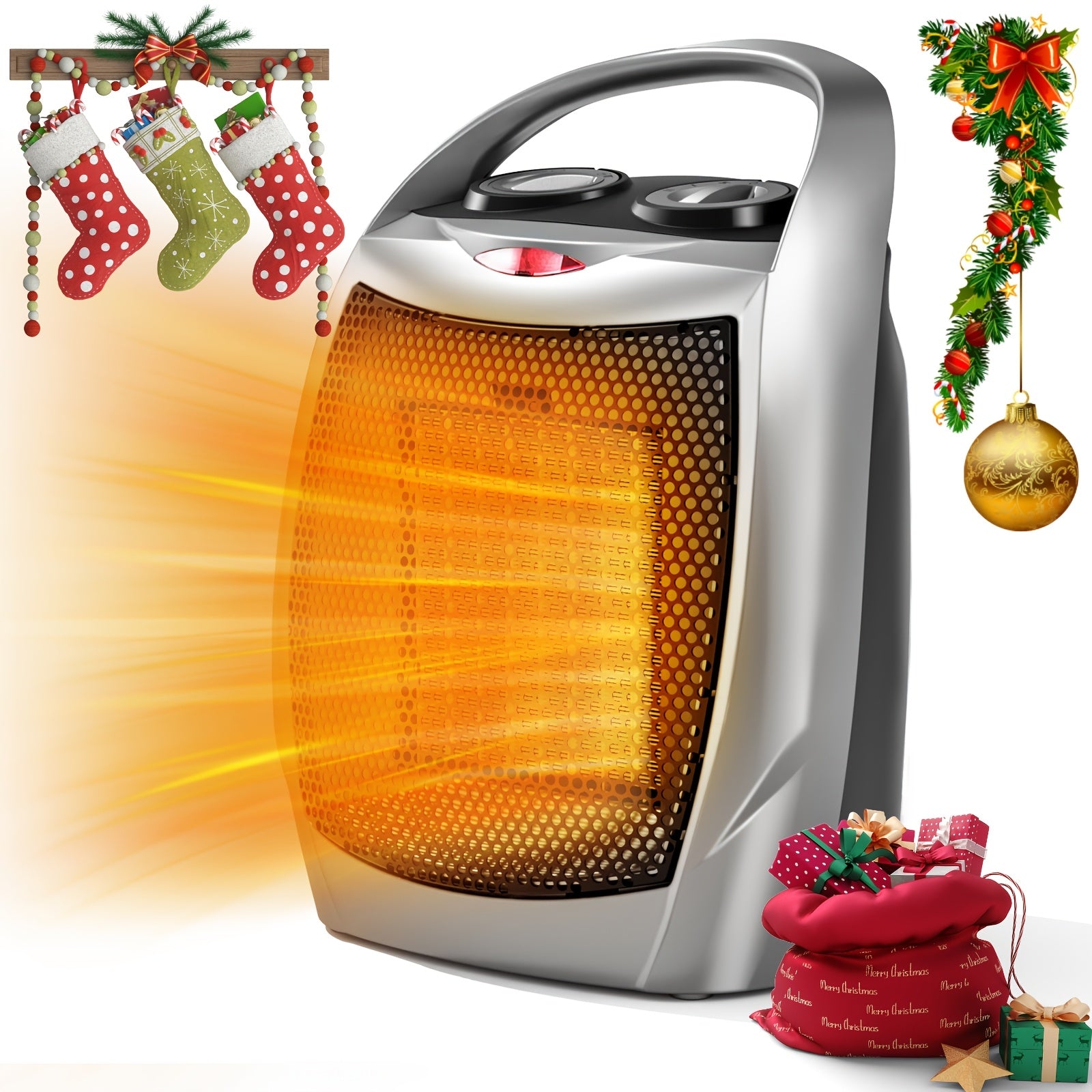 Electric Space Heater 1500W Compact Design Overheat Protection Safe Use