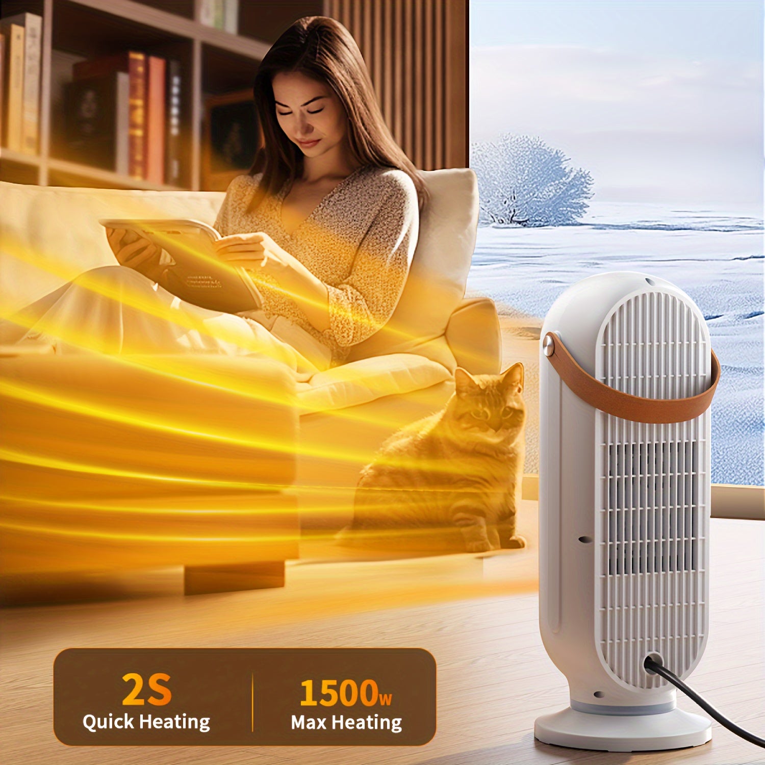 Electric Space Heater Tower Design Forced Air Heating Safety Features