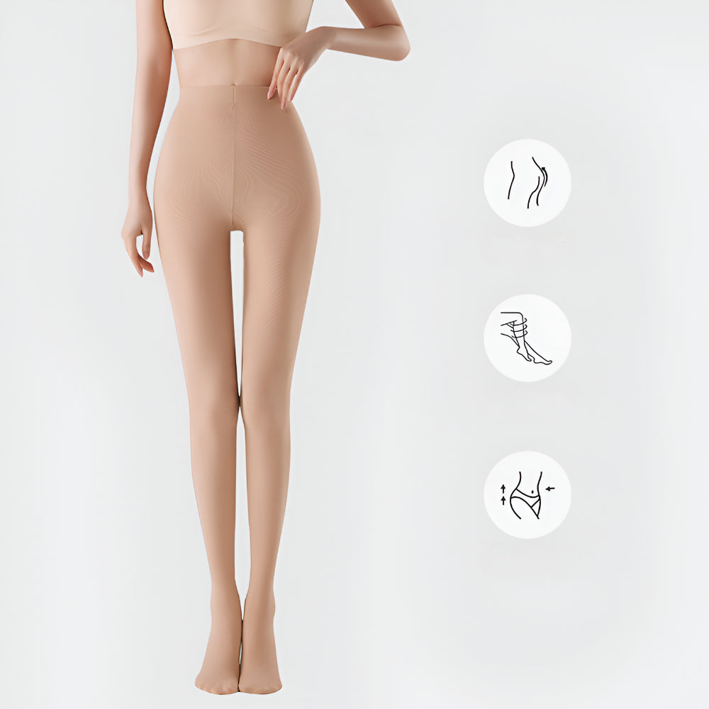 Fleece Lined Tights Women Thermal Winter Leggings Fake Sheer Pantyhose