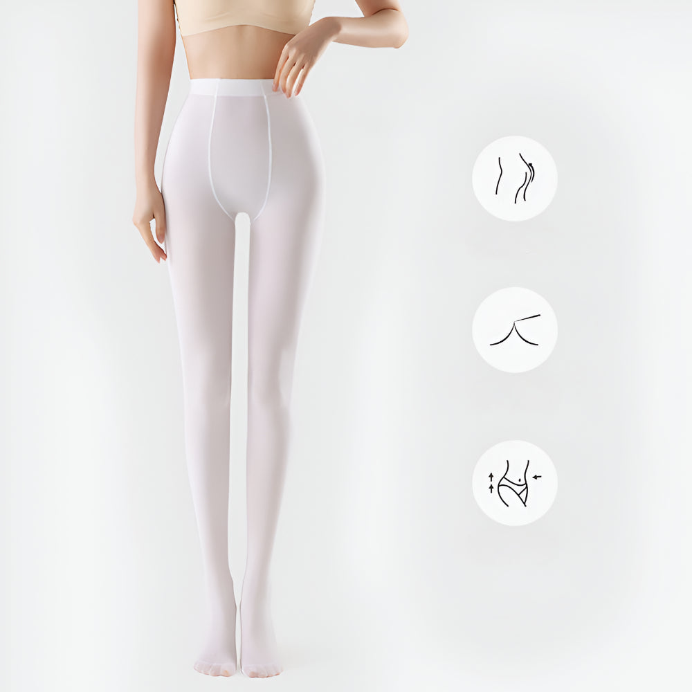 Fleece Lined Tights Women Thermal Winter Leggings Fake Sheer Pantyhose