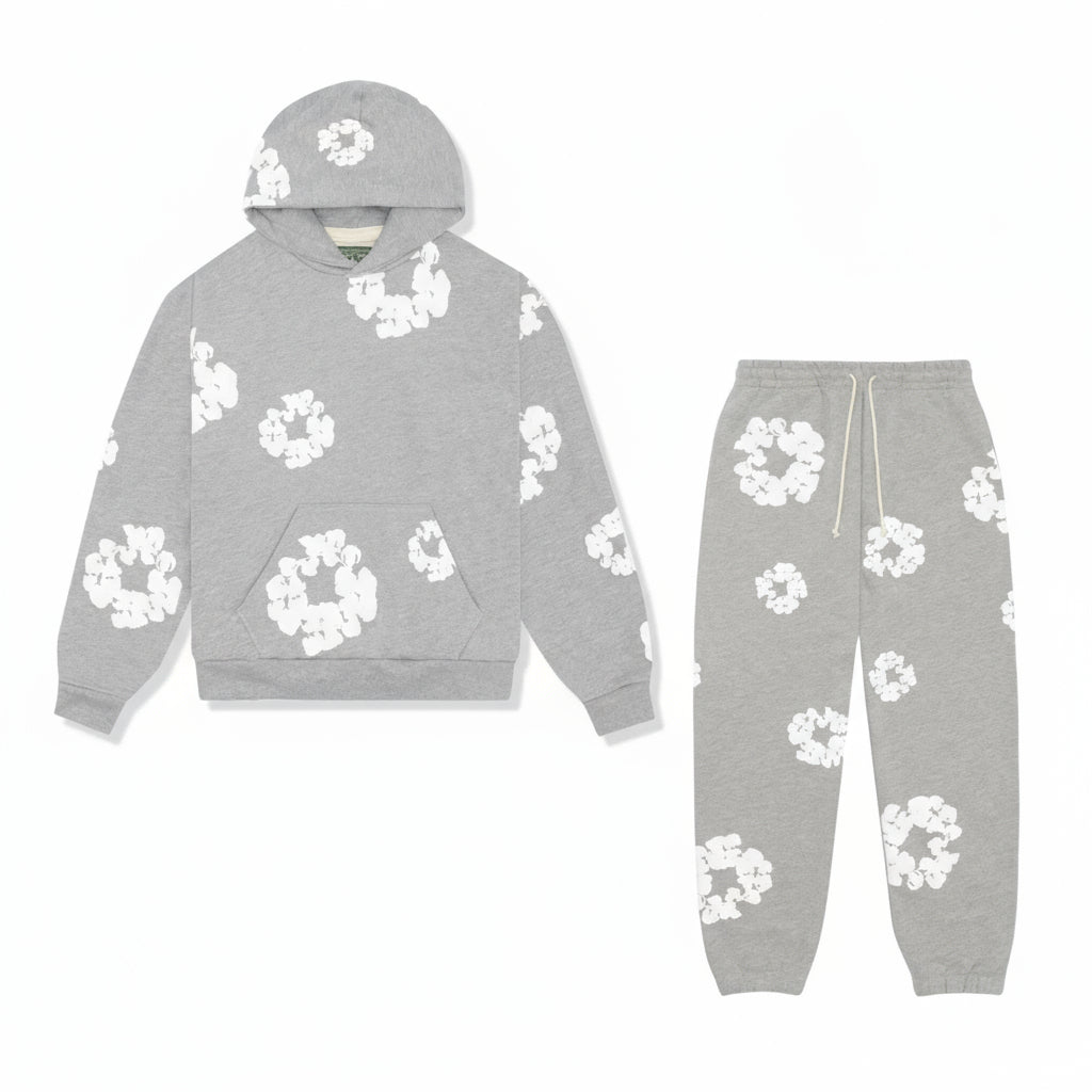 Floral Design Winter Training Suit Loose Fit Comfortable Casual Wear 0