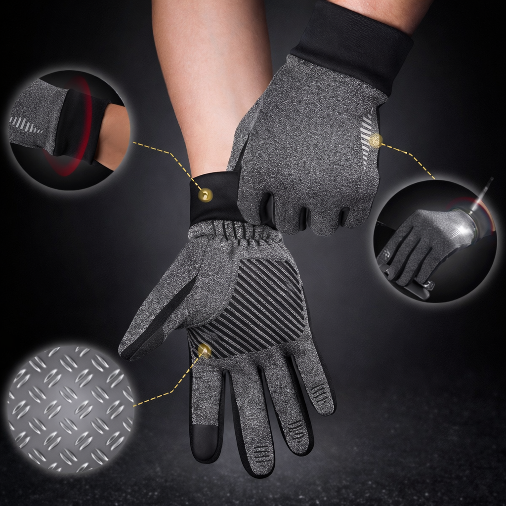 Heated Gloves Touchscreen Non Slip Warm Fleece Lined Winter