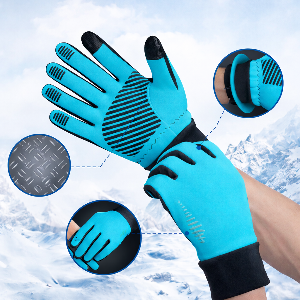 Heated Gloves Touchscreen Non Slip Warm Fleece Lined Winter