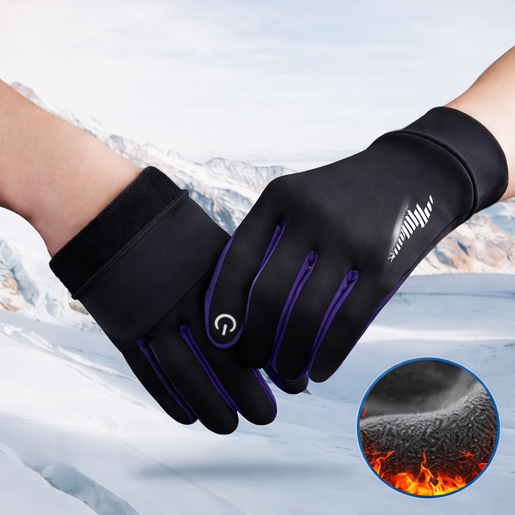 Heated Gloves Touchscreen Non Slip Warm Fleece Lined Winter