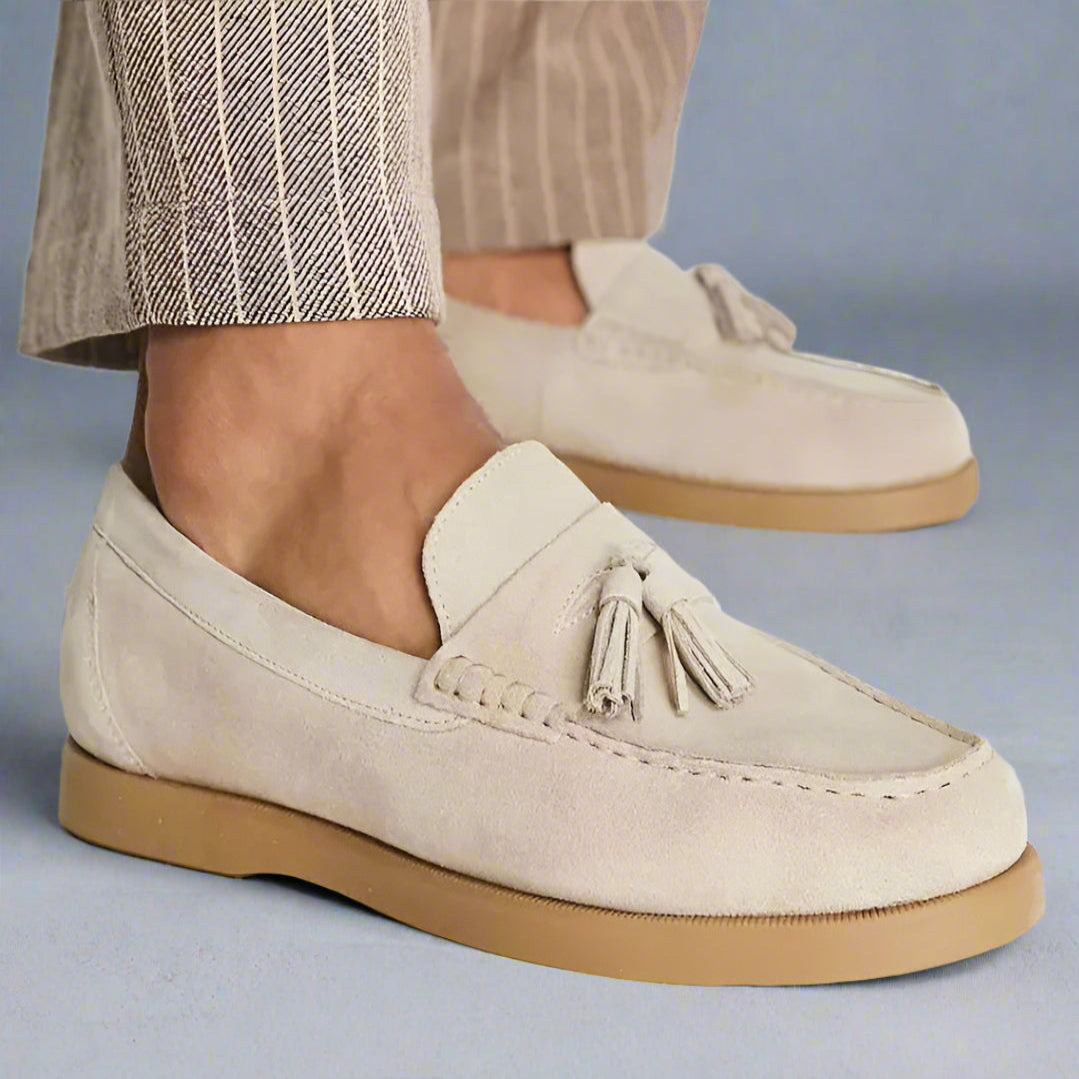 Men’s Suede Tassel Loafers Shoes | Barefoot Casual Fit