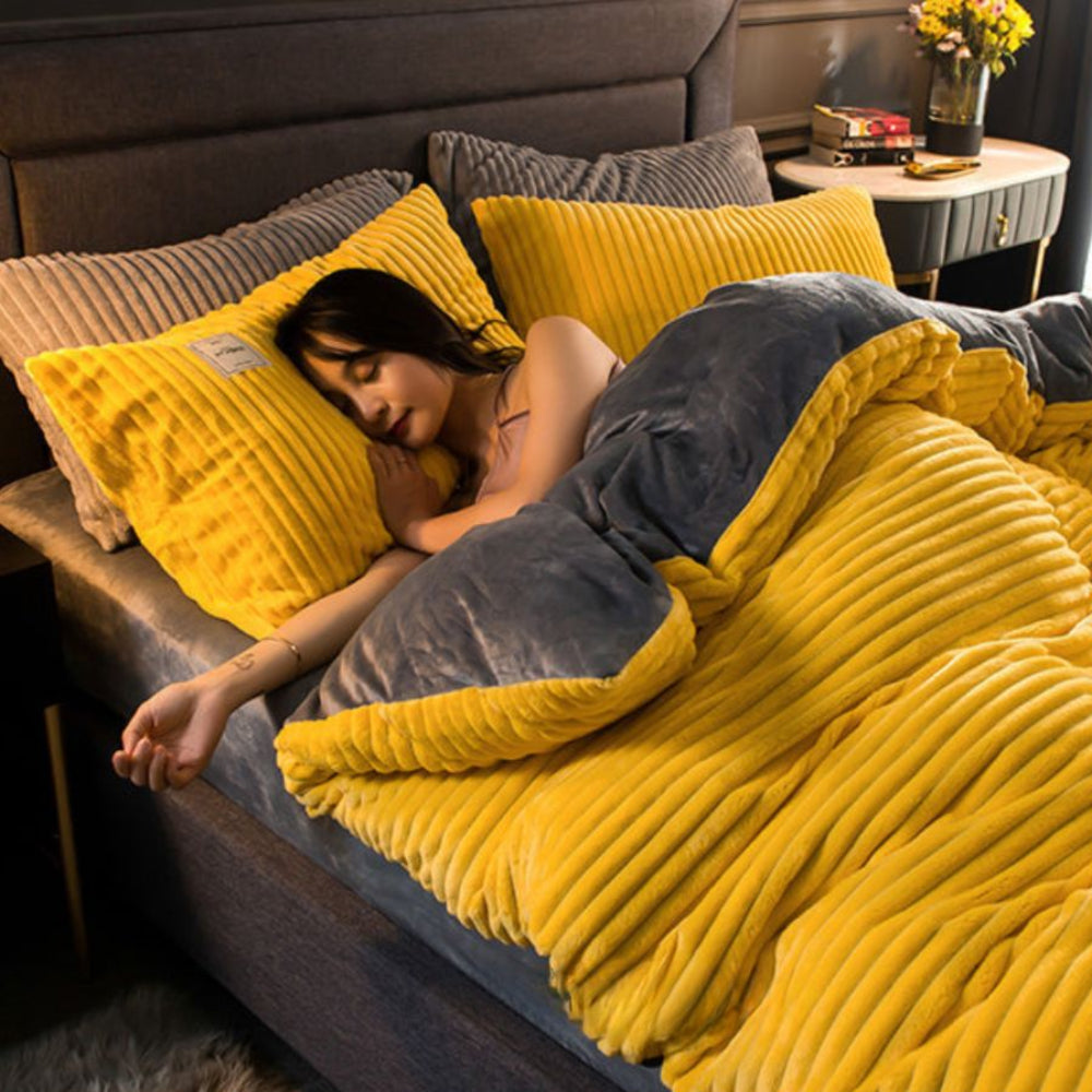 King Size Velvet Fleece Duvet Cover Set for Ultimate Warmth and Comfort 5