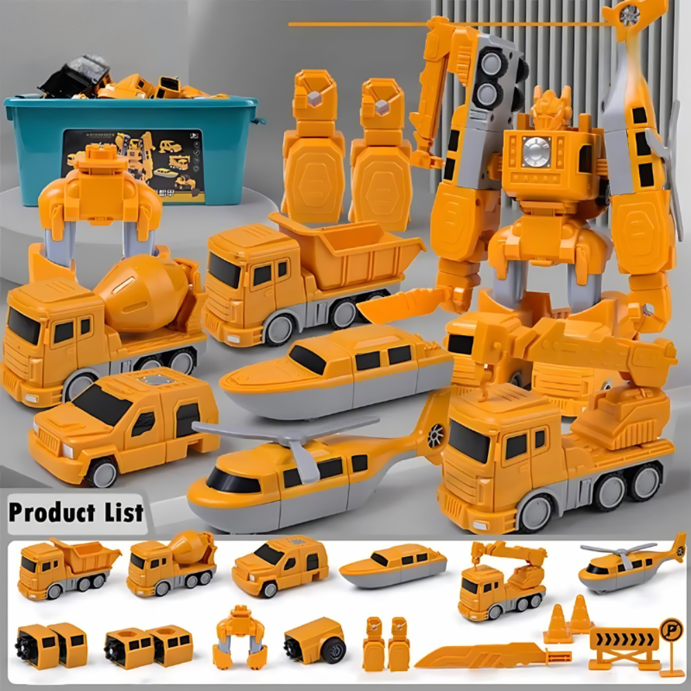Magnetic Construction Robot Toy Set Transforming Vehicles