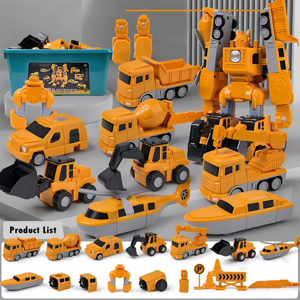Magnetic Construction Robot Toy Set Transforming Vehicles