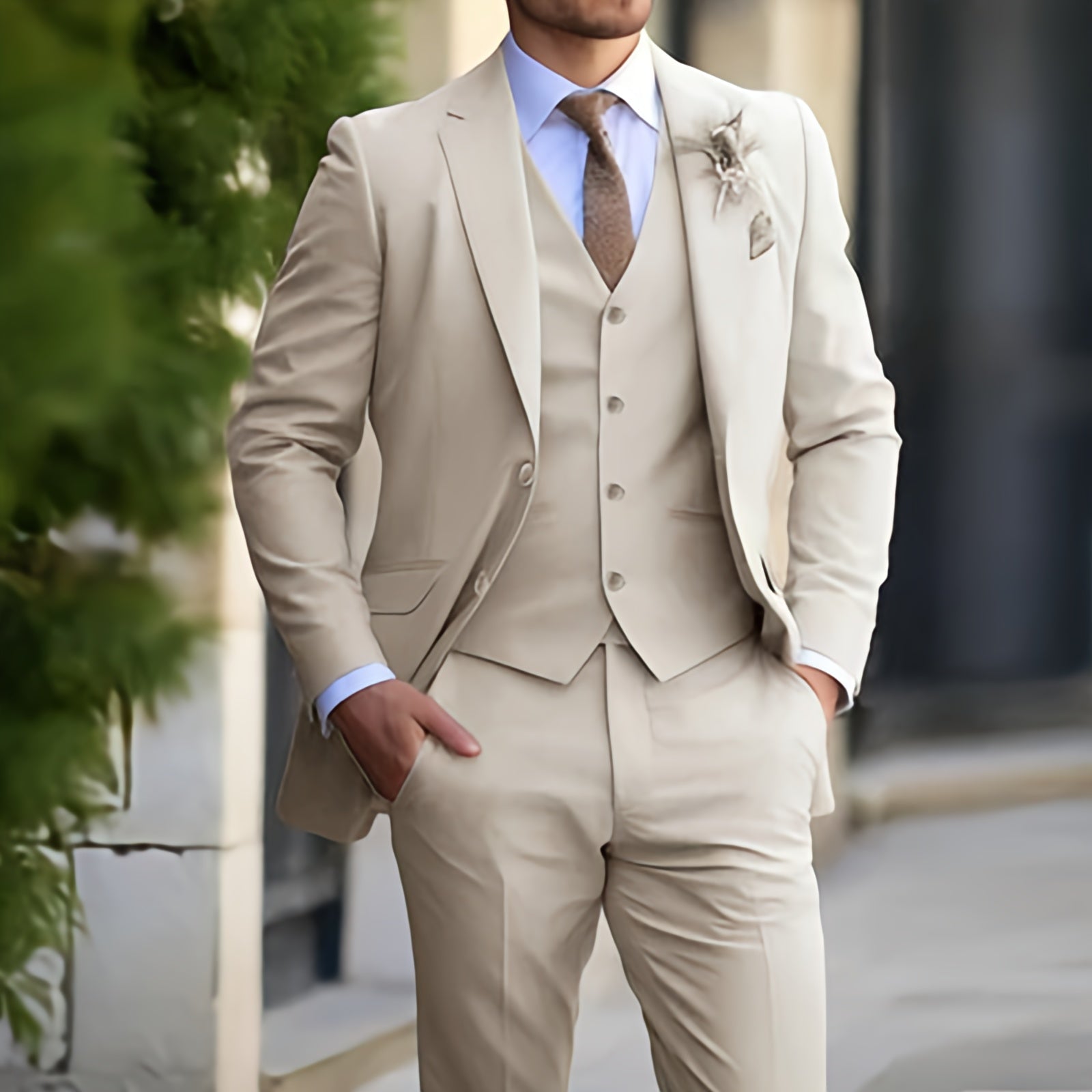 Men’s Formal Slim Fit 3 Piece Suit Set | Blazer Vest Trousers