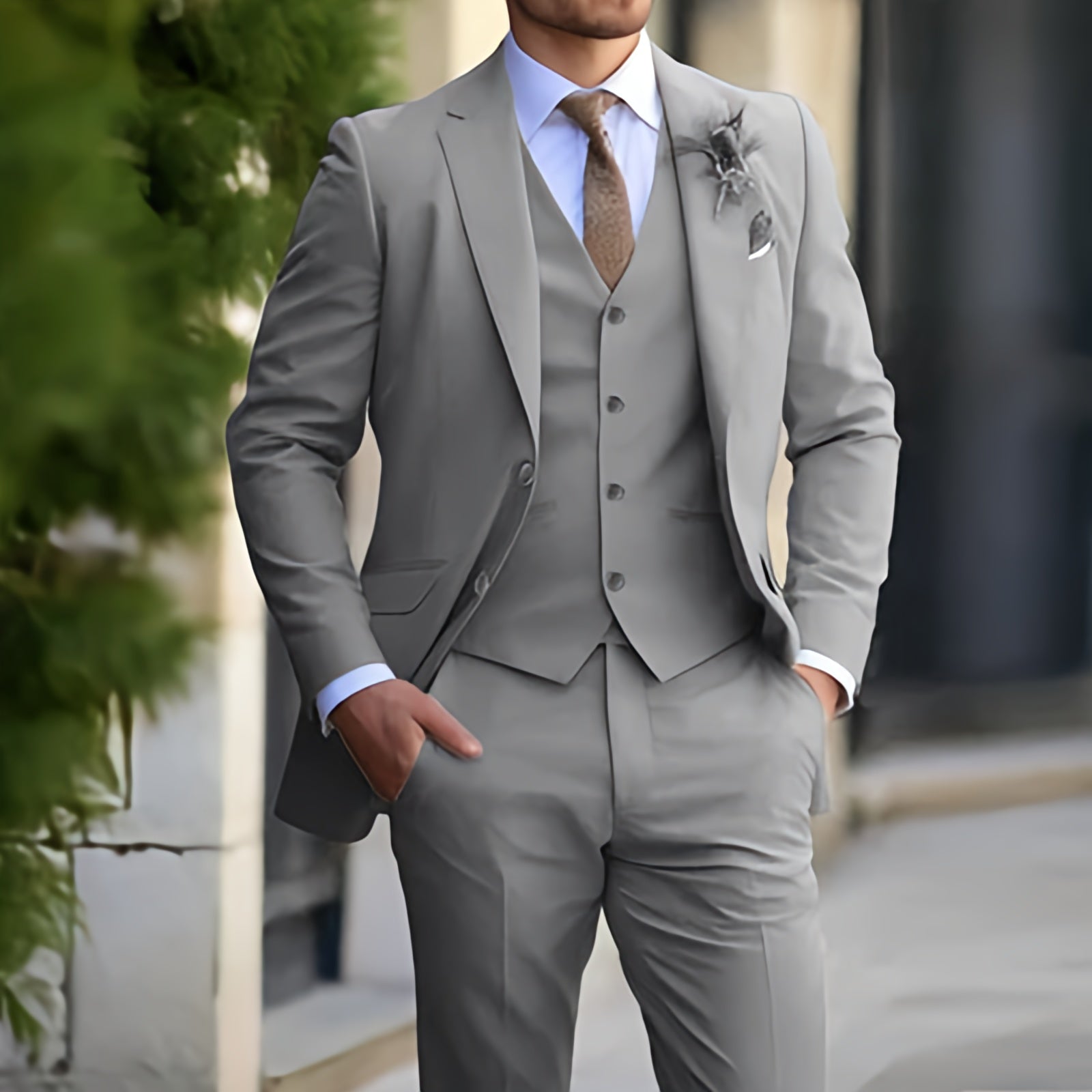 Men’s Formal Slim Fit 3 Piece Suit Set | Blazer Vest Trousers