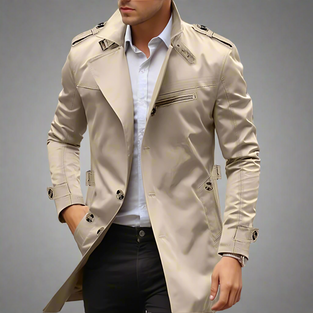 Men's Trench Overcoat | Long Lightweight Coat