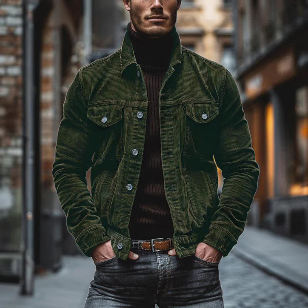 Men's Corduroy Jacket - Short Bomber Style