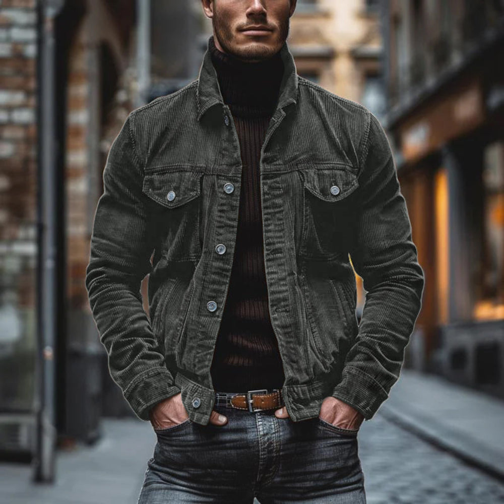 Men's Corduroy Jacket - Short Bomber Style