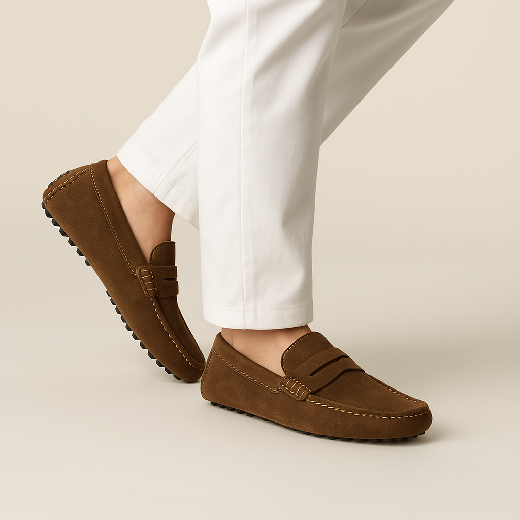 Men’s Suede Slip-On Loafers Shoes | Lightweight Moccasins