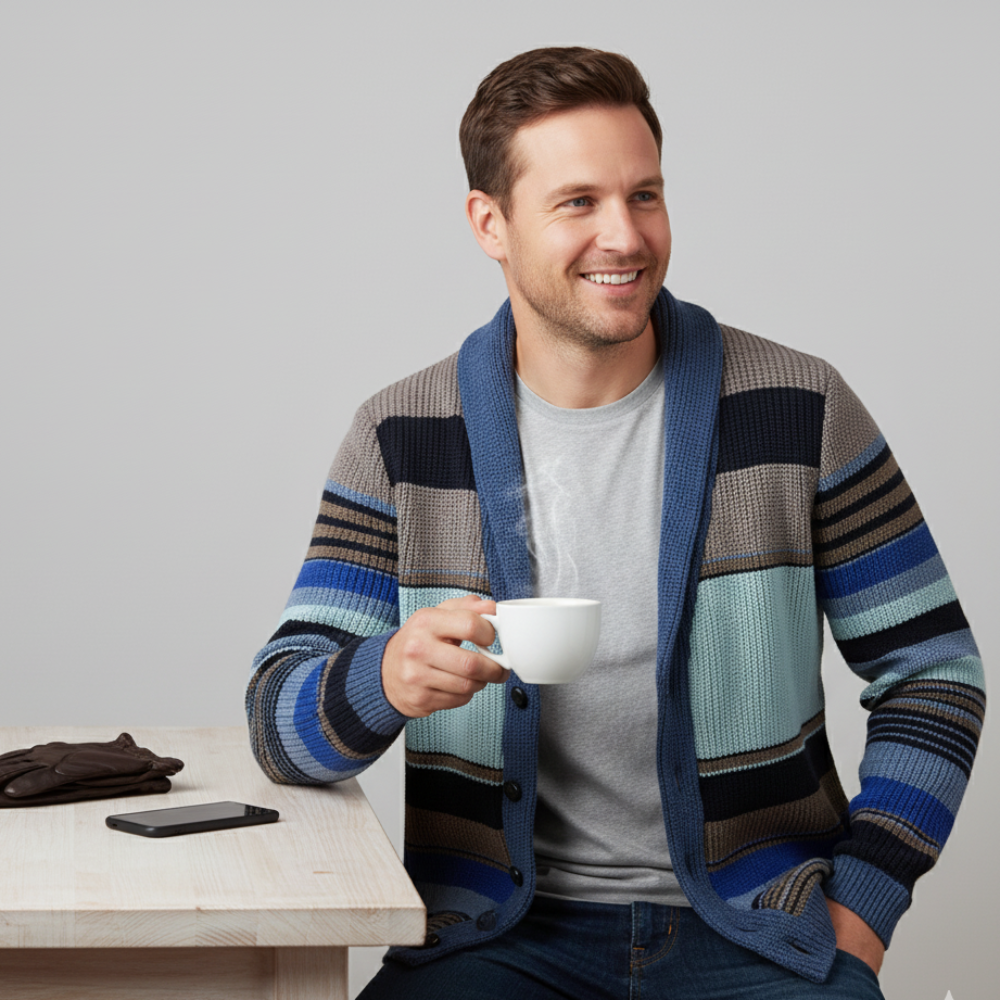 Men's Knit Cardigan Sweater - Long Jacket Oversized