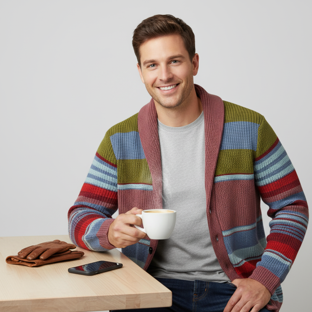 Men's Knit Cardigan Sweater - Long Jacket Oversized