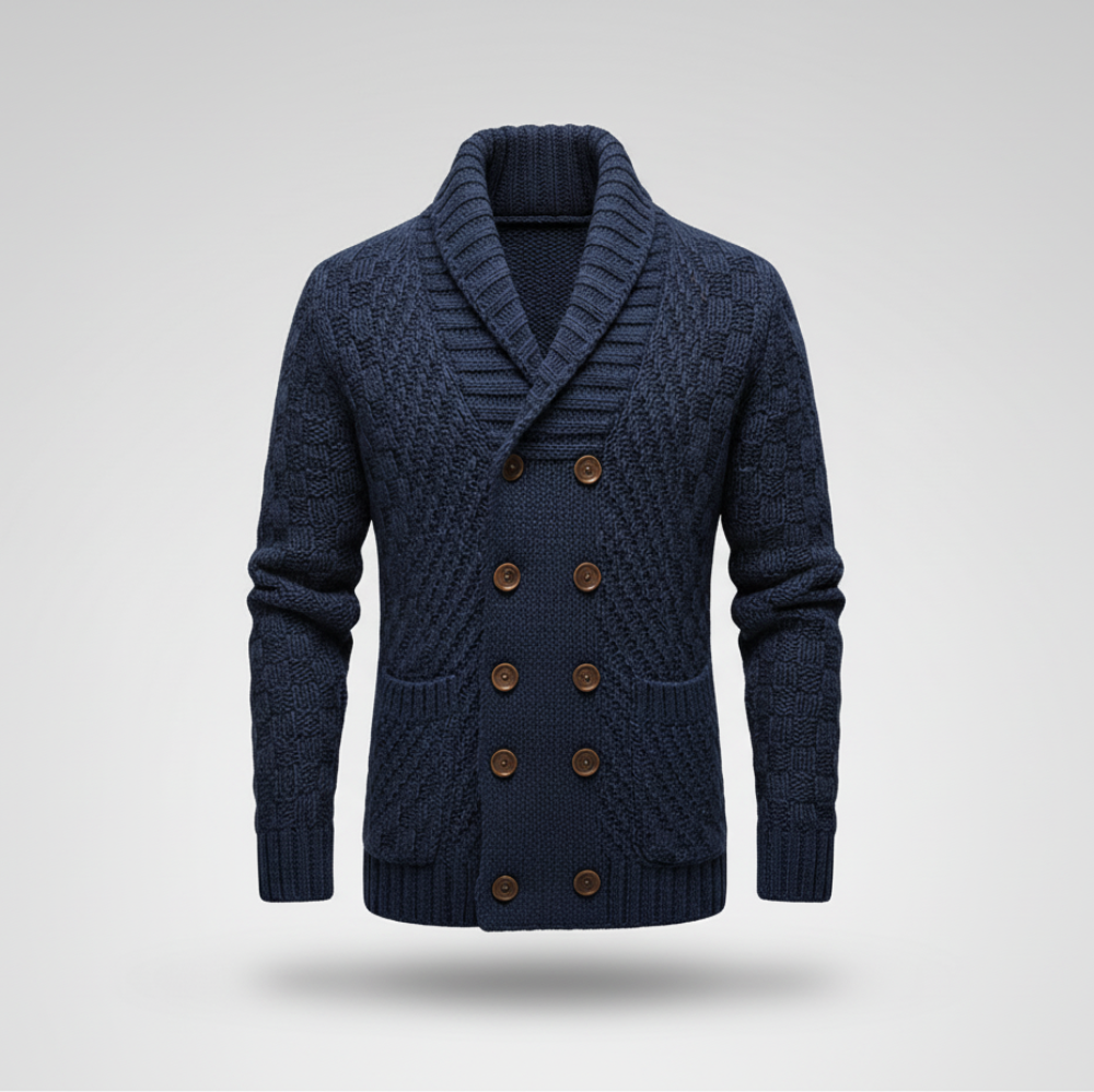 Men's Knit Jacket - Long Oversized Shawl Collar