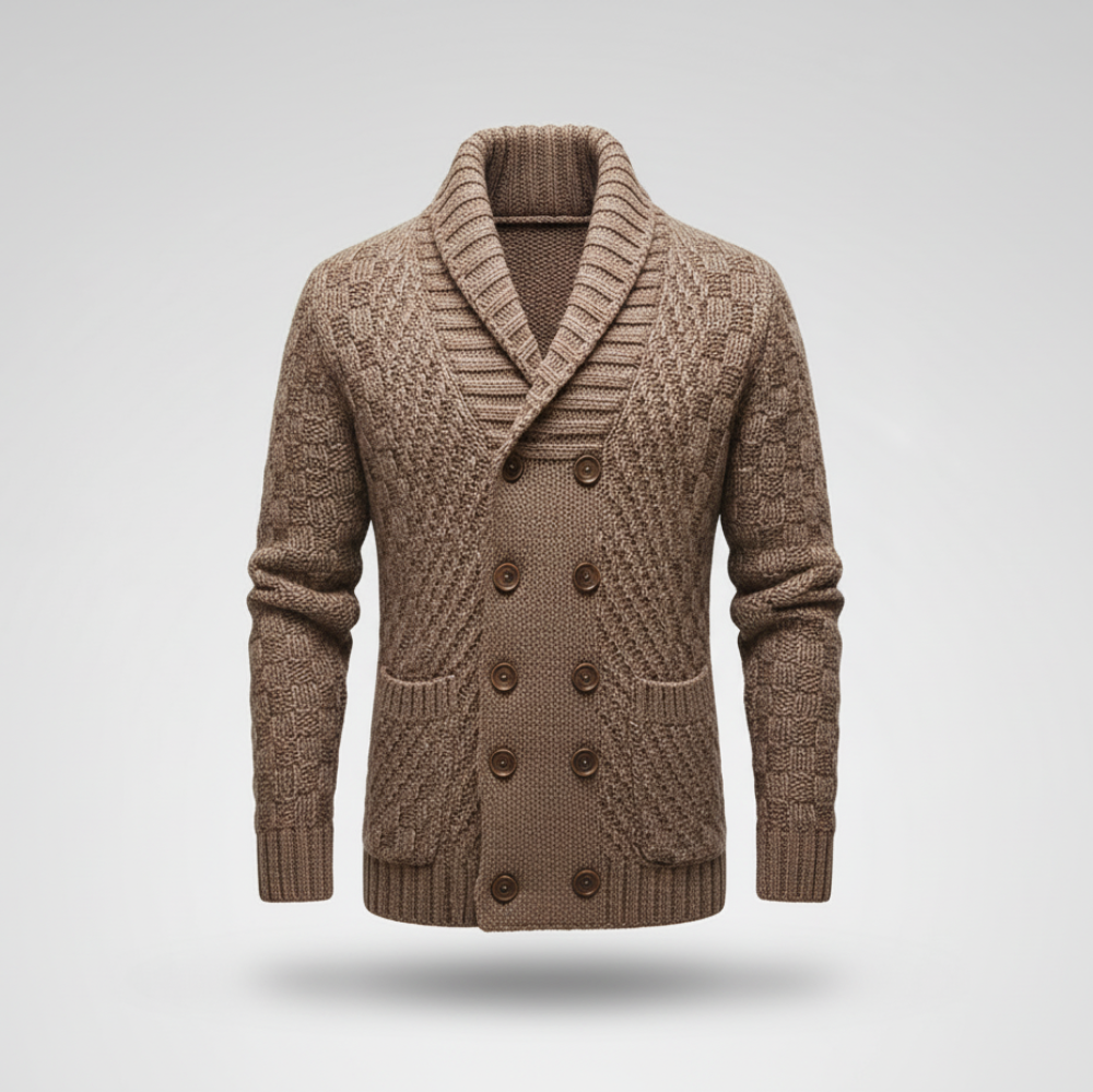 Men's Knit Jacket - Long Oversized Shawl Collar