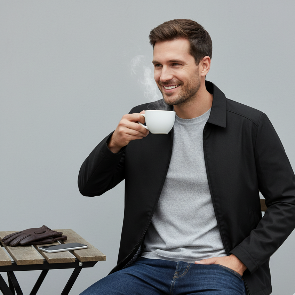 Men's Lightweight Harrington Jacket - Casual Zip-Up