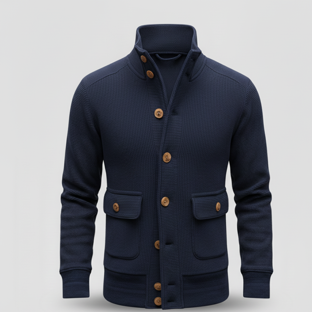 Men's Long Bomber Jacket - Lightweight Knitted Style