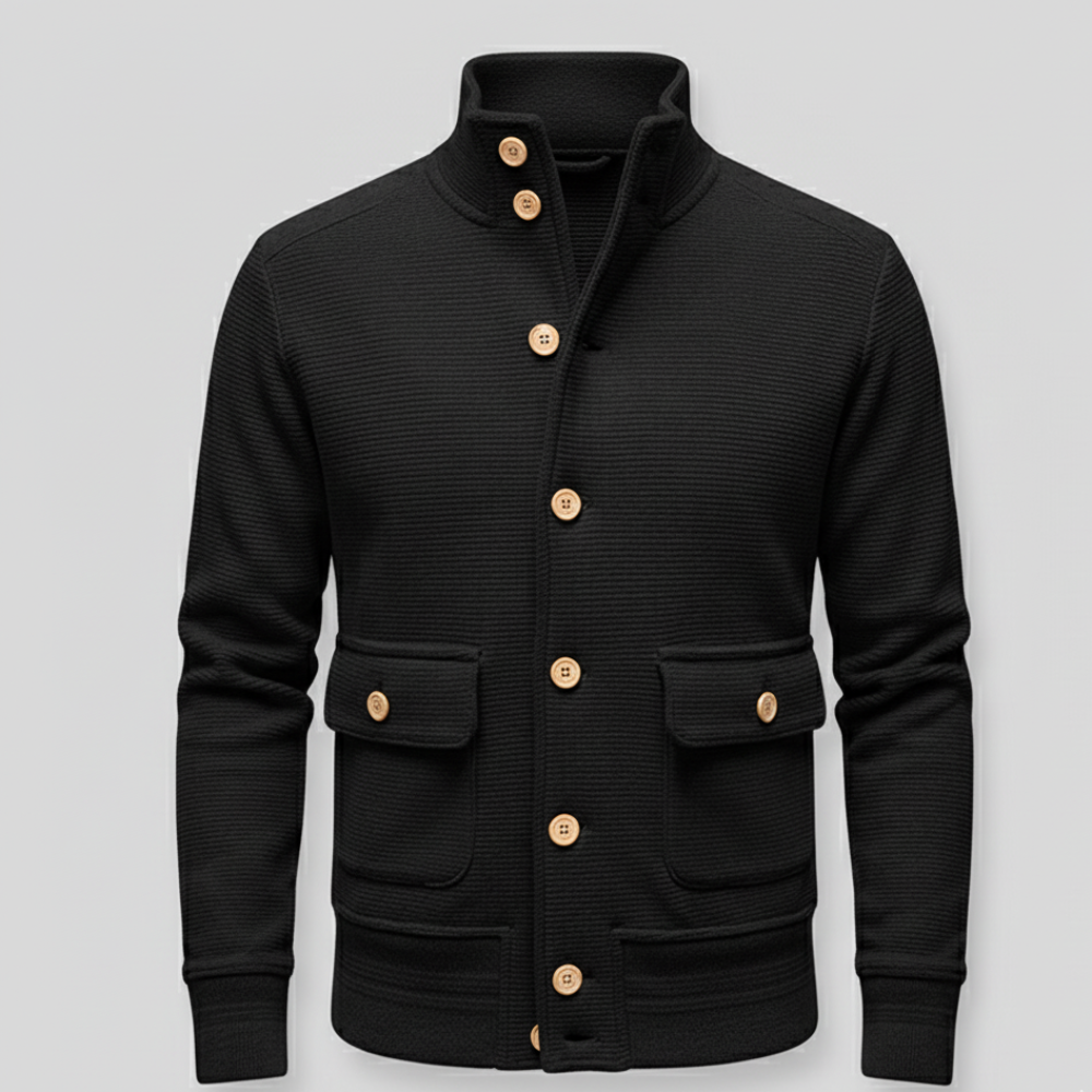Men's Long Bomber Jacket - Lightweight Knitted Style
