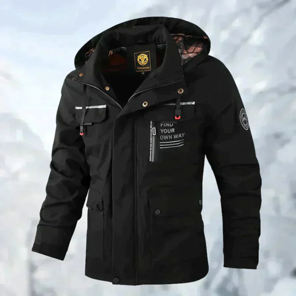 Men's Puffer Snow Jacket - Long Parka Windbreaker