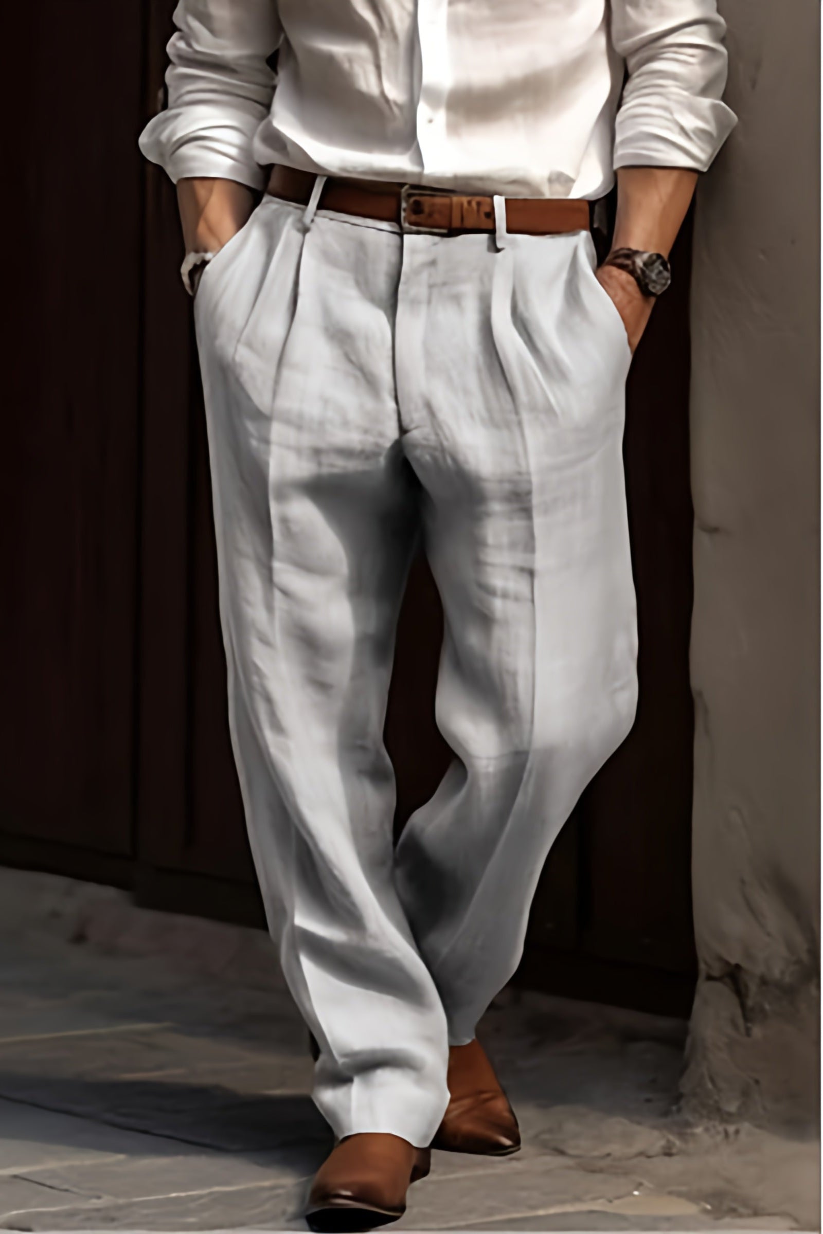 Men's baggy wide leg trousers | casual summer pants