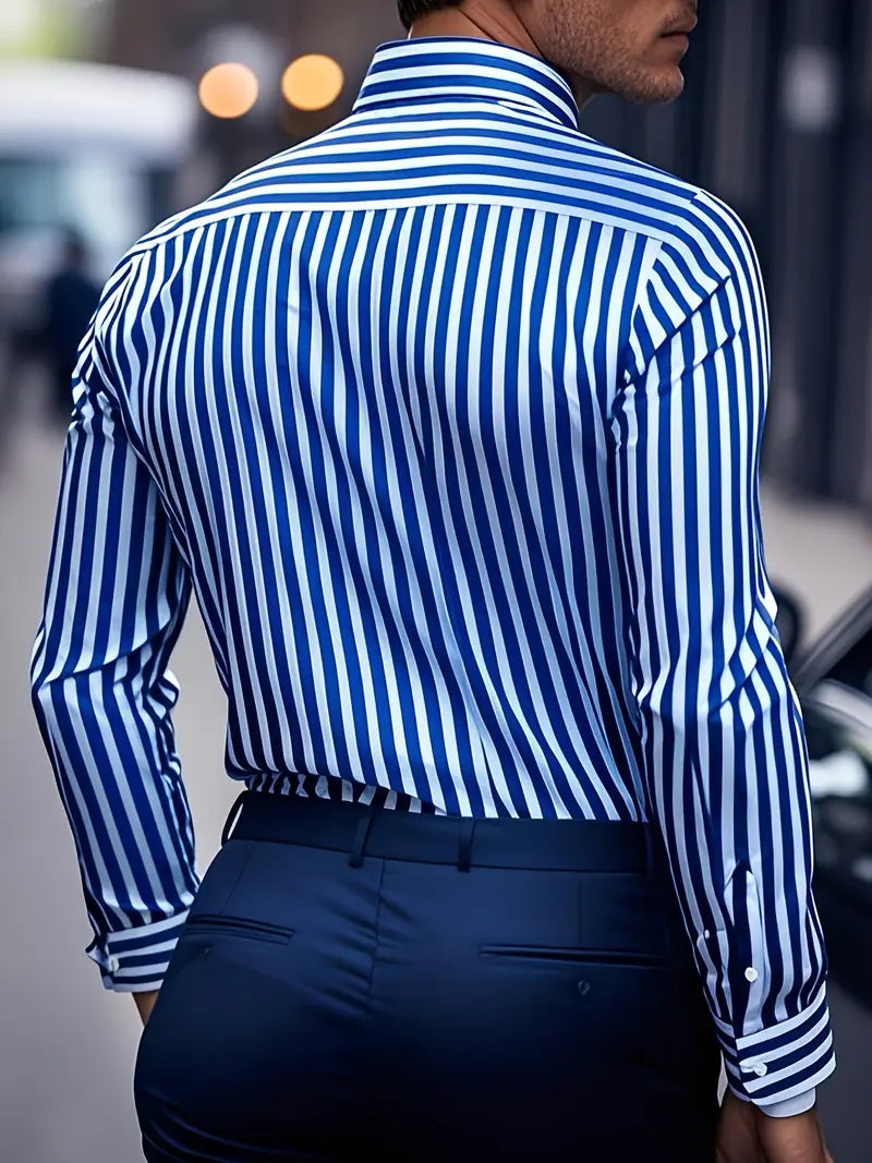 Men's long sleeve striped shirt | Casual designer fit