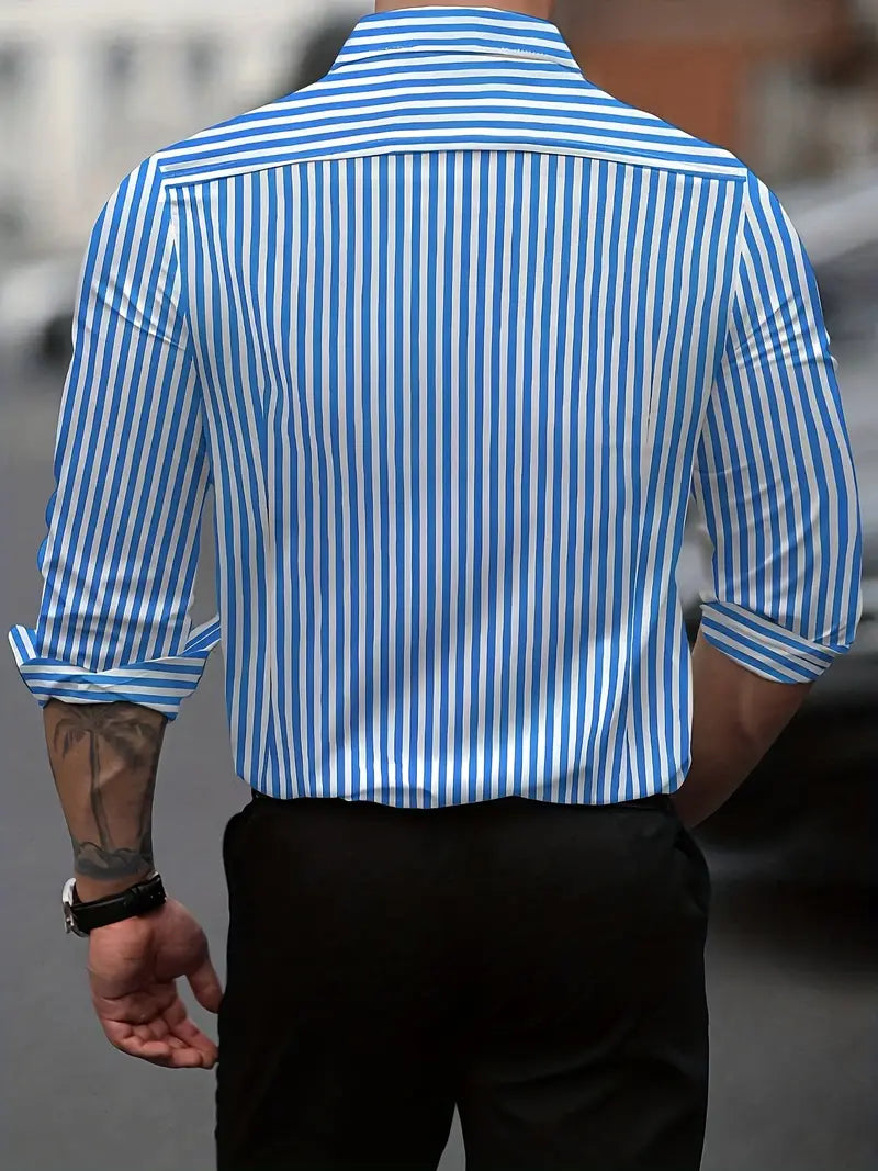 Men's long sleeve striped shirt | Casual designer fit