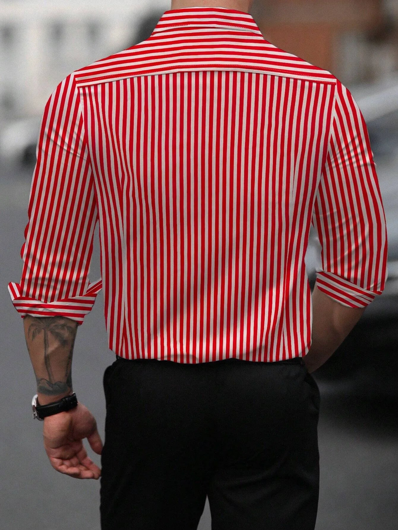 Men's long sleeve striped shirt | Casual designer fit