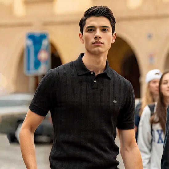 Men's tight knit polo shirt | Slim fit smart top