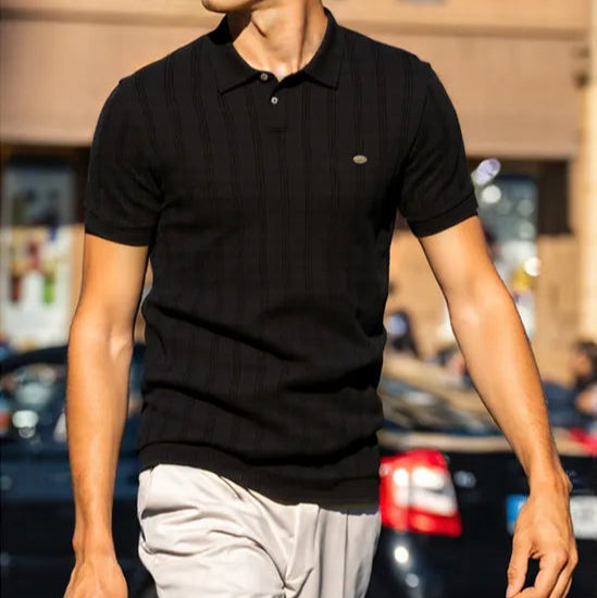 Men's tight knit polo shirt | Slim fit smart top